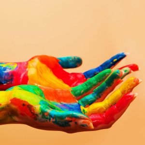 hands full of colors